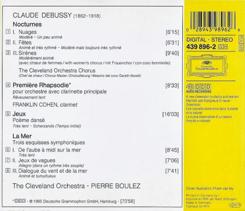 The Cleveland Orchestra, Pierre Boulez - Debussy: Nocturnes, Première Rhapsodie, Jeux, La Mer (1995) CD-Rip