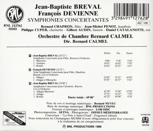 Bernard Calmel - Breval, Devienne: Symphonies Concertantes (1989) CD-Rip