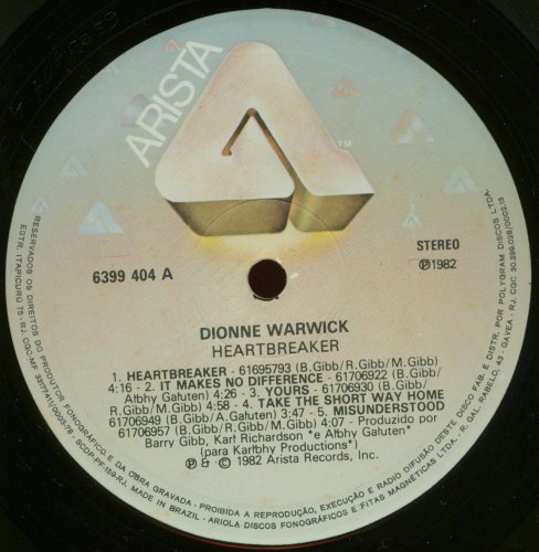 Dionne Warwick - Heartbreaker (Barry Gibb Project) (1982) LP