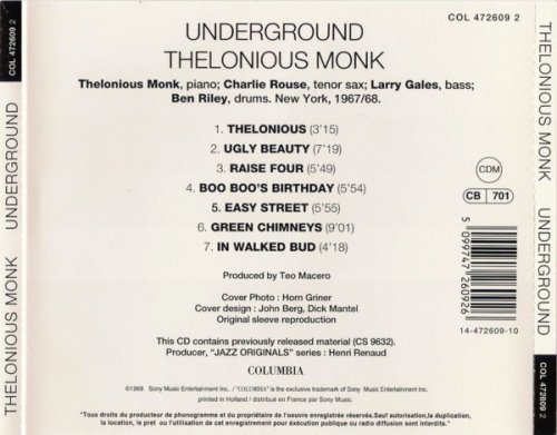 Thelonious Monk - Underground (1968) CD-Rip