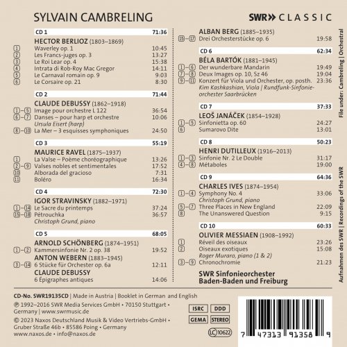 Ursula Eisert, Kim Kashkashian, Roger Muraro, SWR Sinfonieorchester Baden-Baden und Freiburg, Saarbrücken Radio Symphony Orchestra, Sylvain Cambreling - Sylvain Cambreling Conducts [10CD] (2023)