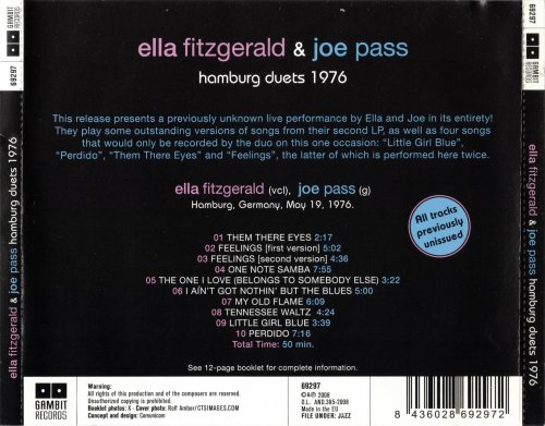 Ella Fitzgerald & Joe Pass - Hamburg Duets 1976 (2008)