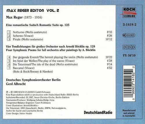 Deutsches Symphonieorchester Berlin, Gerd Albrecht - Max Reger: A Romantic Suite, Böcklin Symphonic Poems (1988) CD-Rip