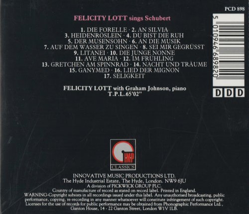 Felicity Lott, Graham Johnson - Felicity Lott sings Schubert (1988) CD-Rip