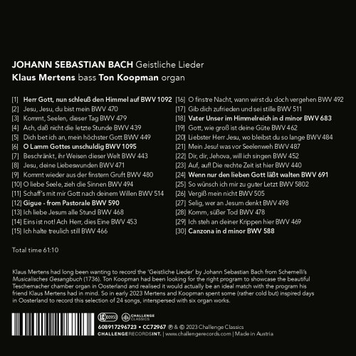 Klaus Mertens, Ton Koopman - Johann Sebastian Bach; Geistliche Lieder (2023)