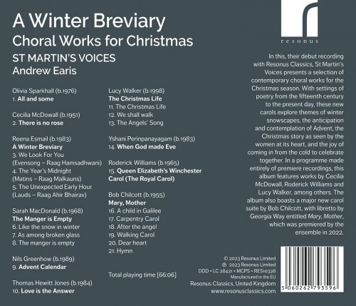 St Martin's Voices, Andrew Earis - A Winter Breviary: Choral Works for Christmas (2023) [Hi-Res]