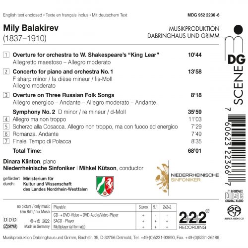 Niederrheinische Sinfoniker, Mihkel Kütson, Dinara Klinton - Balakirev: Works for Orchestra (2022)