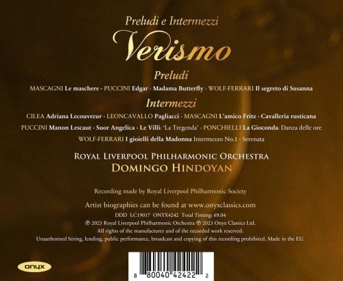 Royal Liverpool Philharmonic Orchestra, Domingo Hindoyan - Verismo (2023) [Hi-Res]