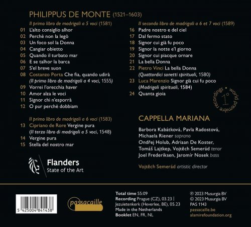 Cappella Mariana - Philippus de Monte: Madrigali spirituali (2023) [Hi-Res]