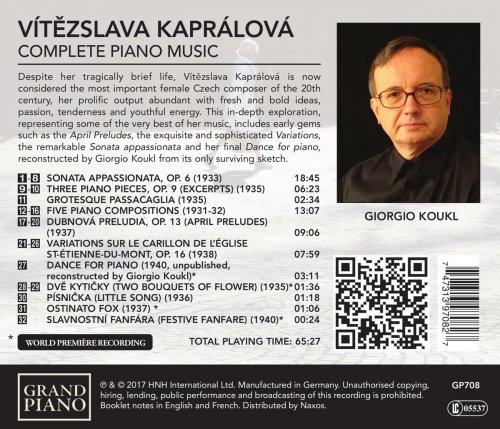 Giorgio Koukl - Kaprálová: Complete Piano Music (2017) [Hi-Res]