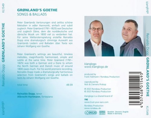 Reinaldo Dopp - Peter Grönland: Songs & Ballads (Grönland's Goethe) (2023) Hi-Res