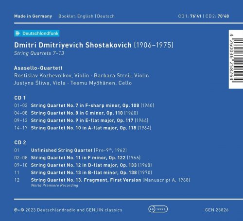 Asasello-Quartett - Shostakovich String Quartets 7–13 (2023) [Hi-Res]