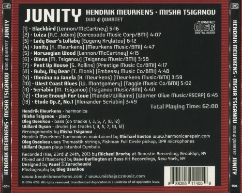 Hendrik Meurkens, Misha Tsiganov - Junity (Duo & Quartet) (2014)