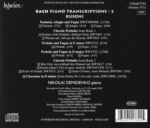 Nikolai Demidenko - J.S. Bach: Piano Transcriptions, Vol. 2 (2002) CD-Rip