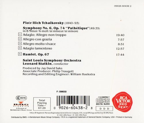 Saint Louis Symphony Orchestra, Leonard Slatkin - Tchaikovsky: Symphony No. 6 (1993) CD-Rip