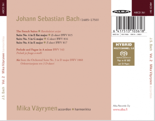 Mika Väyrynen - Bach: The French Suites 4-6 (2013)