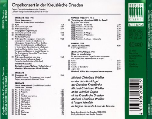 Dresdner Kreuzchor, Elisabeth Wilke - Winkler: Orgelkonzert In Der Kreuzkirche Dresden / Organ Concert In The Dresden Kreuzkirche (1991)