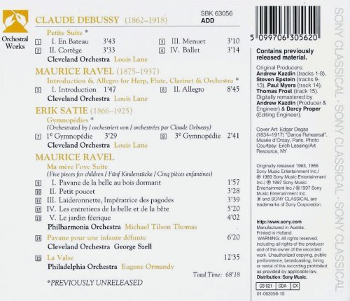 Louis Lane, Michael Tilson Thomas, George Szell, Eugene Ormand - Ravel, Debussy, Satie: Orchestral Works (1997) CD-Rip