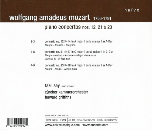 Fazil Say - Mozart: Piano Concertos Nos. 12, 21 & 23 (2004) CD-Rip