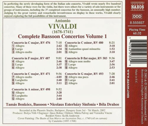 Tamás Benkócs - Vivaldi: Complete Bassoon Concertos, Vol. 1 (2003) CD-Rip