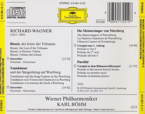 Wiener Philharmoniker, Karl Böhm - Wagner: Ouvertüren & Vorspiele (1987)