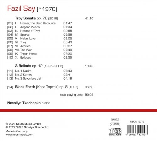 Nataliya Tkachenko - Fazıl Say: Troy Sonata · 3 Ballads · Black Earth (2023) [Hi-Res]