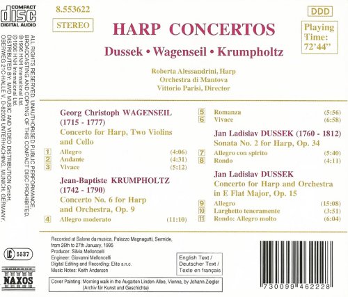 Roberta Alessandrini, Orchestra di Mantova, Vittorio Parisi - Dussek, Wagenseil, Krumpholz: Harp Concertos (1994) CD-Rip