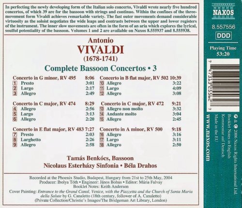 Tamás Benkócs - Vivaldi: Bassoon Concertos, Vol. 3 (2006) CD-Rip