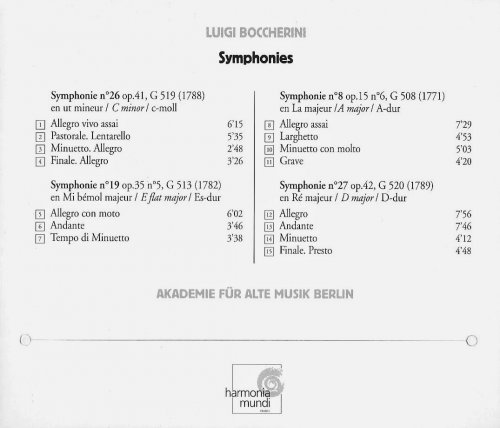 Akademie für Alte Musik Berlin - Boccherini: Symphonies op. 35, 41 & 42 (1997) CD-Rip