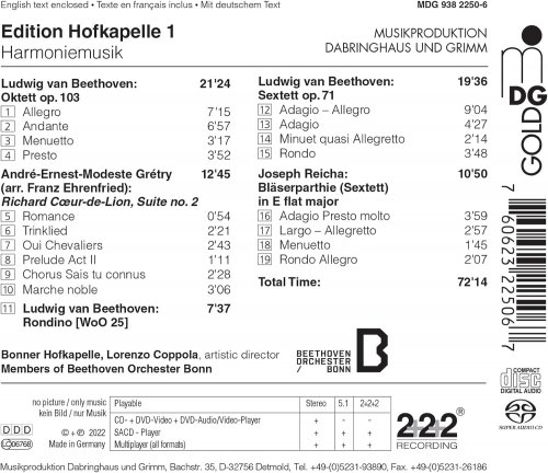 Beethoven Orchester Bonn, Hofkapelle Bonn, Lorenzo Coppola - Edition Hofkapelle 1 - Harmoniemusik (2023) [Hi-Res]