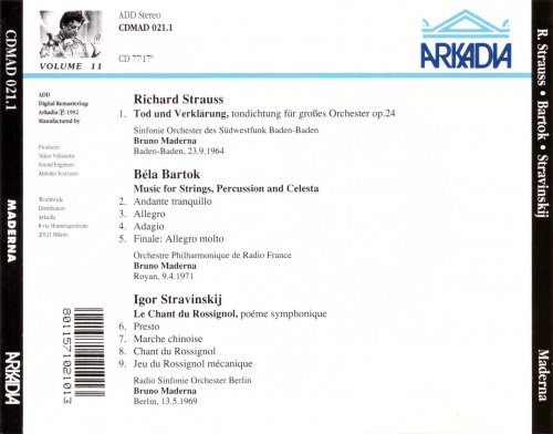 Bruno Maderna - R. Strauss, Bartok, Stravinskij - Maderna Edition Volume 11 (1992)