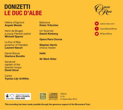 Laurent Naouri, Opera Rara Chorus, The Halle, Sir Mark Elder - Donizetti: Le Duc d’Albe (2016) CD-Rip