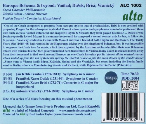 Czech Chamber Philharmonic, Vojtěch Spurný - Baroque Bohemia & Beyond Vol. 2: Vanhal, Dusek, Brixi, Vranický (2004) CD-Rip