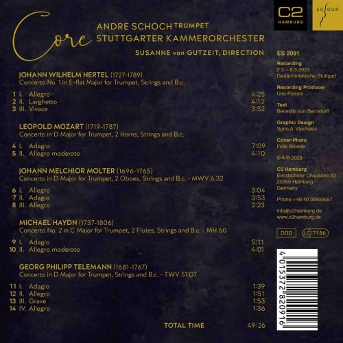 Andre Schoch, Stuttgarter Kammerorchester - Core (Baroque Trumpet Concertos) (2023) [Hi-Res]