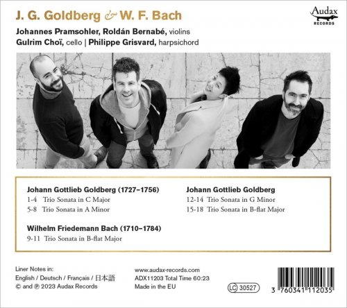 Ensemble Diderot, Johannes Pramsohler - J.G. Goldberg & W.F. Bach: Trio Sonatas (2023) [Hi-Res]