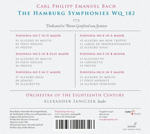 Orchestra of the Eighteenth Century, Alexander Janiczek - C.P.E. Bach: The Hamburg Symphonies, Wq. 182 (2023) [Hi-Res]