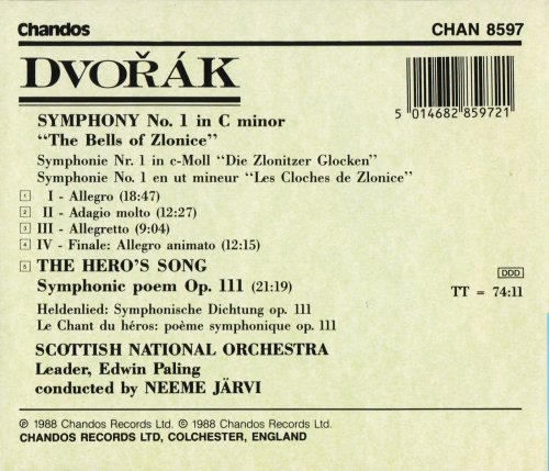 Scottish National Orchestra, Neeme Järvi - Dvořák: Symphony No. 1, The Heroe's Song (1988) CD-Rip