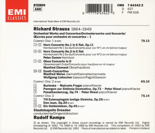 Rudolf Kempe - R. Strauss:  Orchestral Works and Concertos (1992) CD-Rip