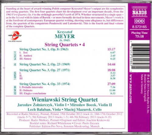 Wieniawski String Quartet - Meyer: String Quartets Nos. 1, 2, 3 & 4 (2013)