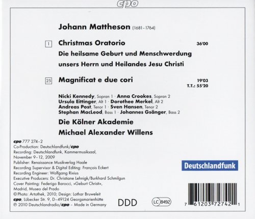 Die Kölner Akademie, Michael Alexander Willens - Mattheson: Christmas Oratorio 'Die heilsame Geburt...' (2010) CD-Rip
