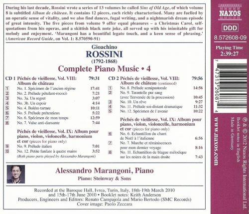 Alessandro Marangoni - Rossini: Complete Piano Music, Vol. 4 (2012) CD-Rip