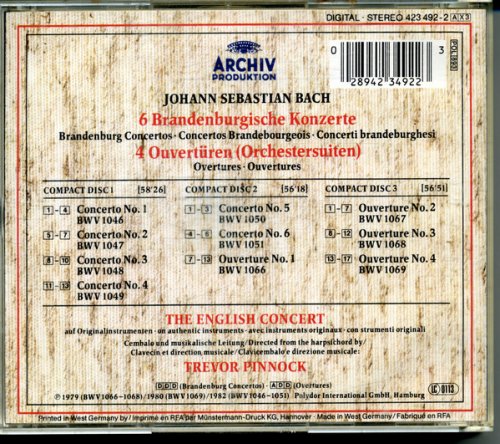 The English Concert, Trevor Pinnock - Bach: 6 Brandenburg Concertos, 4 Orchestral Suites (1988)