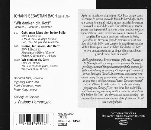 Collegium Vocale Gent, Philippe Herreweghe - J.S. Bach: Cantatas BWV 29, 119 & 120 (2000) CD-Rip