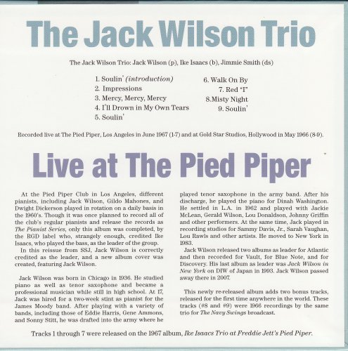 The Jack Wilson Trio - Live at the Pied Piper + 2 (2011)