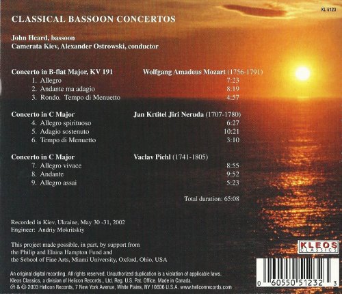 John Heard, Camerata Kiev, Alexander Ostrowski - Mozart, Neruda, Pichl: Bassoon Concertos (2003) CD-Rip