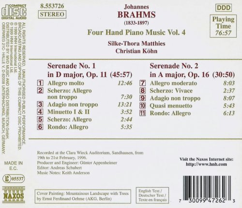 Silke-Thora Matthies, Christian Köhn - Brahms: Four Hand Piano Music Vol. 4 (1999)