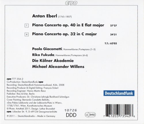 Paolo Giacometti, Riko Fukuda - Anton Eberl: Piano Concertos, Opp. 32 & 40 (2011) CD-Rip