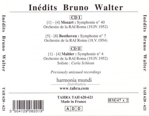 Bruno Walter, Orchestre De La RAI Roma - Beethoven, Mahler, Mozart: Inédits Bruno Walter (2007)