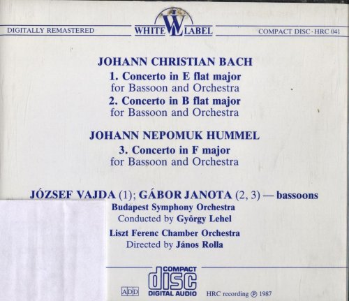 József Vajda, Gábor Janota - J.C. Bach, Hummel: Basson Concertos (1987)