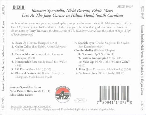 Rossano Sportiello, Nicki Parrott, Eddie Metz - Live At The Jazz Corner (2011) CD Rip